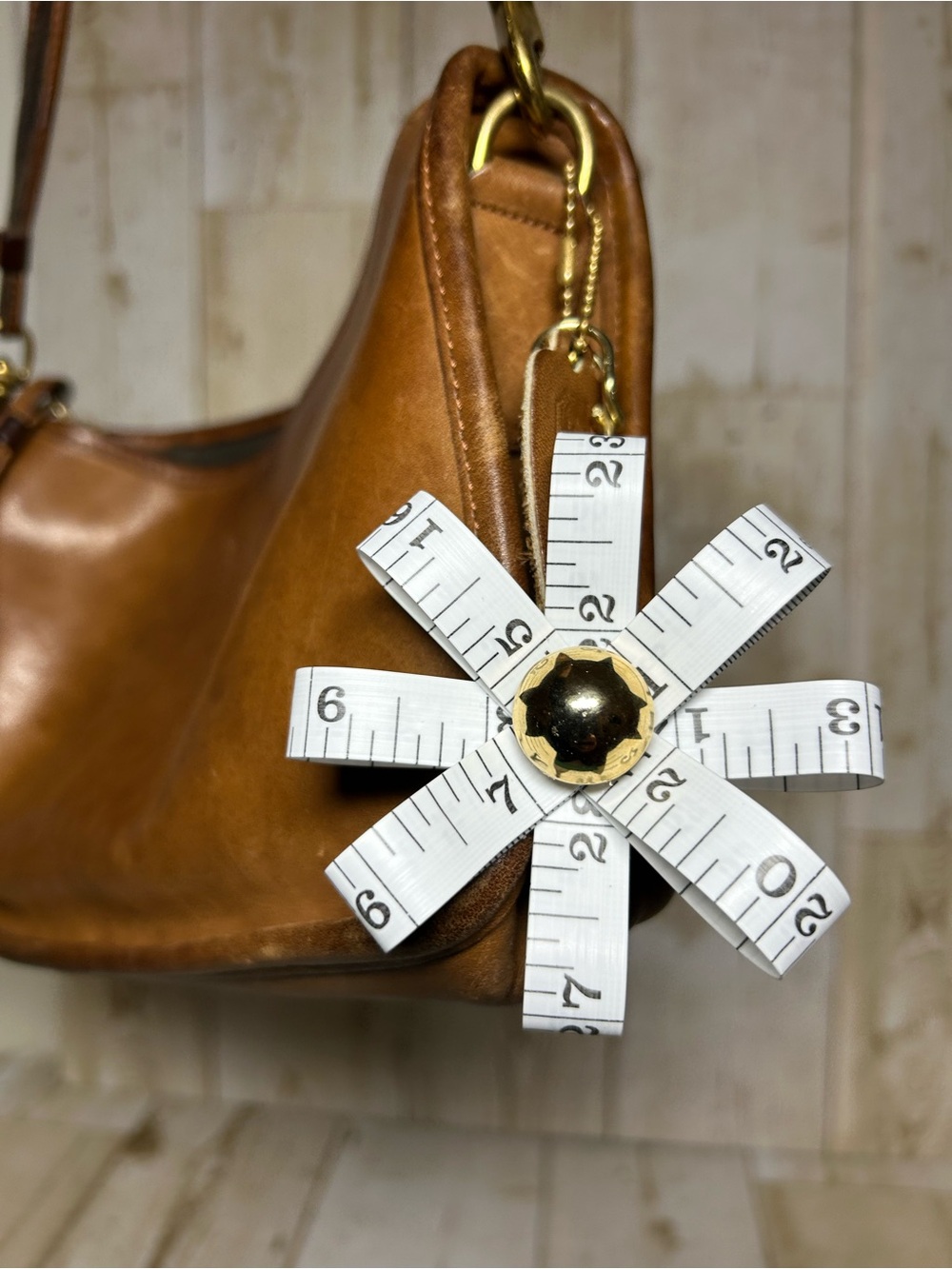 Measuring Tape Flower Bag Charm